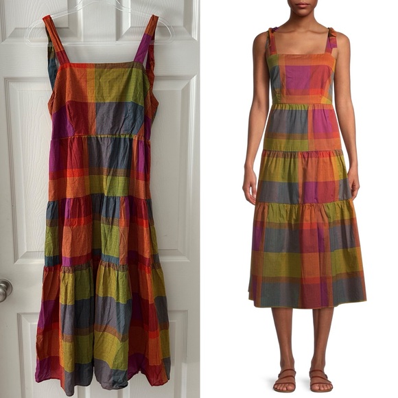 Time and Tru Shoulder Tie Tiered Dress - Picture 1 of 7